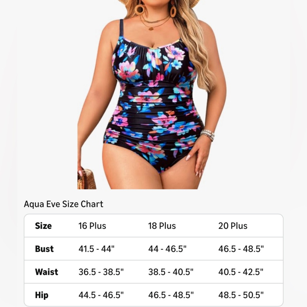 NWT Aqua Eve 18W Swimsuit - Picture 9 of 9